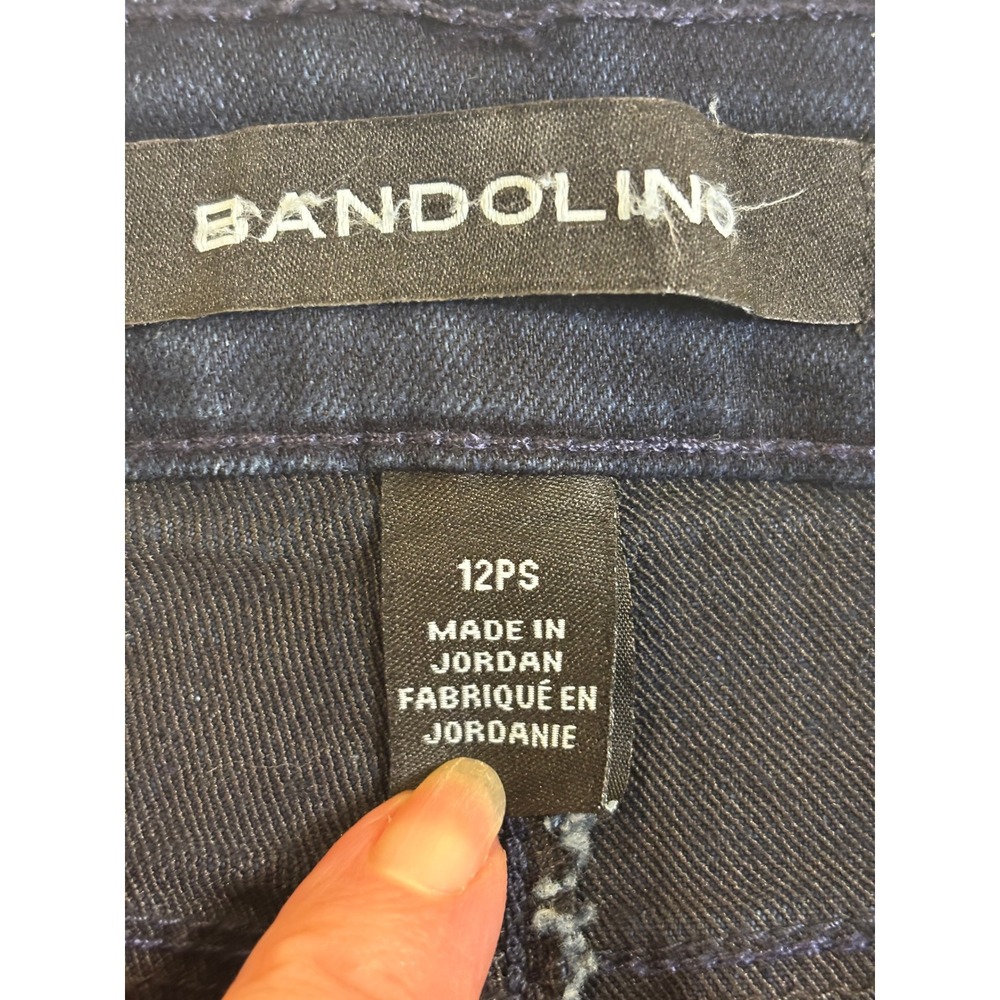 Bandolino Mandie Dark Wash Straight Leg Jeans Womens 12PS Petite Blue Denim - Picture 3 of 7
